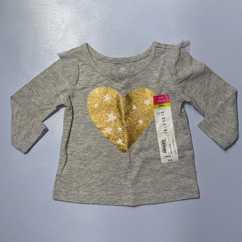 NWT Heat and Stars printed long sleeve tee